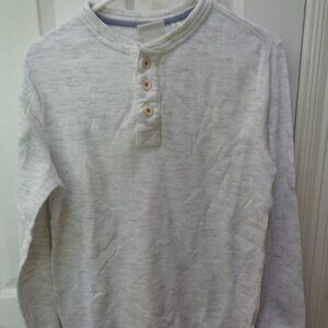 ROWM Waffle Crew Neck Long Sleeve T-Shirt Off White Men's Small